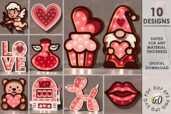 Valentines Day Led Nightlights Bundle 135379363 (2) Creativo Digital